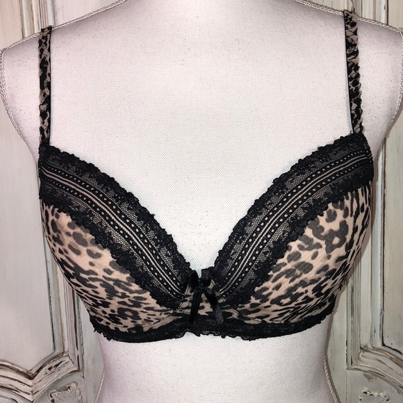 Marilyn Monroe Lightly Padded Leopard Print Underwire Full Coverage Bra Size 36B - Picture 1 of 10